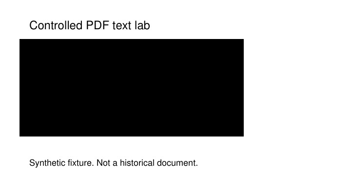 MuPDF rendering of the saved redacted output. The AAAA area is black; the heading and footer remain.